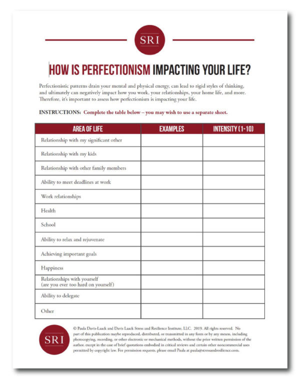 research work on perfectionism